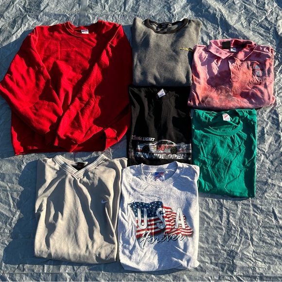 Jerzees Other - Vintage Men’s Clothing Lot of 7 Tops XXL
Crewneck, Polo Shirt, T-Shirts L/S